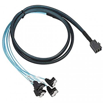MINI SAS-Kabel 1 Meter HD 36P Mini SAS-Schnittstelle SFF-8643 zu SATA 7Pin x4-Steckverbinder-Spritzguss-Festplattenkabel mit langer Lebensdauer