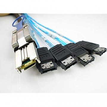 Miwaimao External Mini SAS SFF-8088 26Pin to 4X eSATA 7Pin Data Cable 100CM Support 6Gb/s