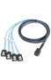 PC-Zubehör LGMIN Mini SAS SFF-8643 Host-bis 7-Pin 4 SATA Zielfestplatte 6 Gbps Data Server Raid-Kabel Länge: 1m