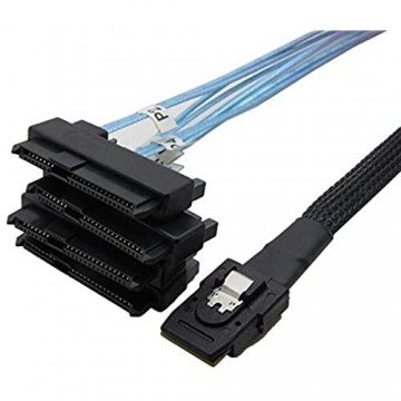 SAS sata Cable Internal Mini SAS 36pin SFF-8087 to (4) 29pin+15Pin SFF-8482 connectors with SATA Power