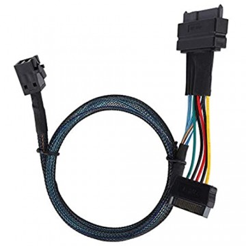 Tonysa Mini SAS-Kabel SFF8643 zu SFF8639 15P Power Line 12 GB/s Mini SAS HD 4i-Stecker (SFF-8643) zu U.2-Stecker (SFF-8639 15P) Kabel mit SATA-Netzteil für Server Festplatte Computerhost