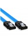 2 x Nylon SATA Kabel 50cm geflochtener Mantel S-ATA HDD SSD Datenkabel mit Übertragungsraten bis zu 6 GBit/s UV-blau