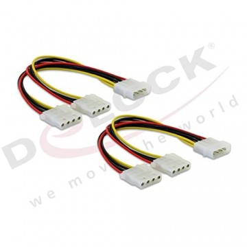 2x Delock Y- Kabel Stromversorgung > 2x 4pin Molex Verteiler