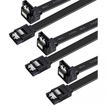 BENFEI SATA-Kabel III 3er-Pack SATA-Kabel III 6 Gbit/s 90 Grad rechtwinklig mit Verriegelung 45 7 cm für SATA-HDD SSD CD-Treiber CD-Brenner Schwarz