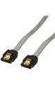 BIGtec 0 2m SATA Kabel S-ATA 3 Datenkabel Anschlusskabel HDD SSD 6GBit/s Stecker L-Type/L-Type 20cm vergoldet gerade/gerade Serial ATA Verriegelung Farbe schwarz