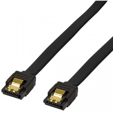BIGtec 1m SATA Kabel S-ATA 3 Datenkabel Anschlusskabel HDD SSD 6GBit/s Stecker L-Type/L-Type 100cm vergoldet gerade/gerade Serial ATA Verriegelung Farbe schwarz