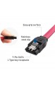 Cable Matters 3er-Pack 90 Grad rechter Winkel SATA III Sata Kabel 6gb/s (Sata 3 Kabel) in rot - 45cm