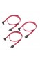 Cable Matters 3er-Pack 90 Grad rechter Winkel SATA III Sata Kabel 6gb/s (Sata 3 Kabel) in rot - 60cm