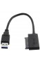 Cablecc USB 3.0 auf Micro SATA 7 + 9 16 Pin 1 8 Zoll 90 Grad abgewinkelte Festplatte Treiber SSD Adapterkabel 10 cm