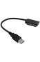 Cablecc USB 3.0 auf Micro SATA 7 + 9 16 Pin 1 8 Zoll 90 Grad abgewinkelte Festplatte Treiber SSD Adapterkabel 10 cm