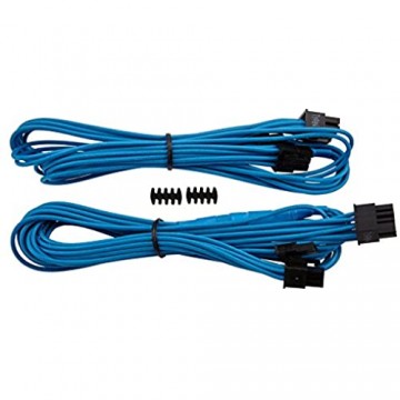 Corsair CP-8920173 Premium Sleeved RMi- RMx - SF und Typ4 (Generation 3)-Serie Netzteil 6 plus 2-Polig-PCIe-Single-Kabel blau