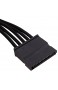 Corsair CP-8920186 Premium Sleeved "RMi- RMx - SF und Typ4 (Generation 3)-Serie" Netzteil SATA-Kabel schwarz