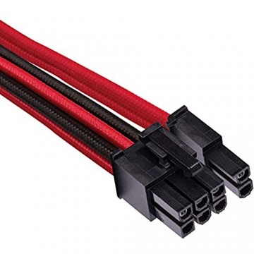 Corsair Premium Sleeved Netzteil 6+2 pin-Polig-PCIe-Dual-Kabel Typ4 (Generation 4-Serie) Rot/Schwarz