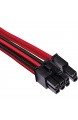 Corsair Premium Sleeved Netzteil 6+2 pin-Polig-PCIe-Dual-Kabel Typ4 (Generation 4-Serie) Rot/Schwarz