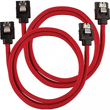 Corsair Premium Sleeved SATA 3 Kabel (6Gbps 60 cm) Rot