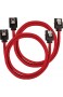 Corsair Premium Sleeved SATA 3 Kabel (6Gbps 60 cm) Rot