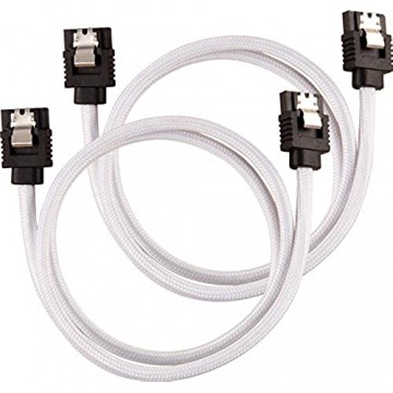 Corsair Premium Sleeved SATA 3 Kabel (6Gbps 60 cm) Weiß