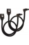 Corsair Premium Sleeved SATA 3 Kabel gewinkelt / gerade (6Gbps 30 cm 90°) Schwarz