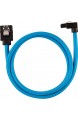 Corsair Premium Sleeved SATA 3 Kabel gewinkelt / gerade (6Gbps 60 cm 90°) Blau
