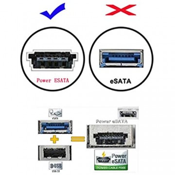 CY eSATAp ESATA USB 2.0 Combo auf 22pin SATA Kabel für 2 5/3 5 Zoll Festplatte 50 cm