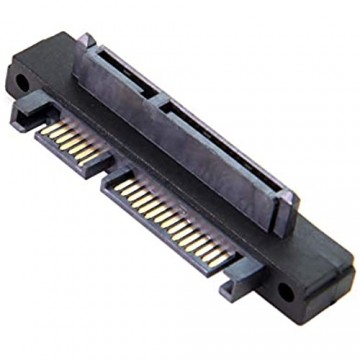 CY SATA-Stecker 7 + 15 22-polig auf SATA-Buchse 22-polig 90-Grad-Winkel nach oben Verlängerung Konverter Adapter schwarz