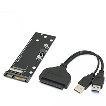 CY USB 3.0 auf 17+7pin SSD HDD auf 22pin SATA-Festplattenlaufwerk für Macbook Air Pro MD223 MD224 MD231 MD232 SSD schwarz