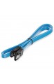 deleyCON 30cm SATA III Kabel S-ATA 3 Datenkabel - HDD SSD Verbindungskabel Anschlusskabel Metall-Clip 6 GBit/s - 2 Gerade L-Type Stecker - Blau