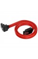 deleyCON 3X 50cm SATA 3 Nylon Kabel Set Datenkabel 6 Gbit/s Anschlusskabel Verbindungskabel Mainboard HDD SSD Festplatte 1 S-ATA Stecker 90° Gewinkelt Rot
