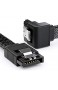 deleyCON 3X 50cm SATA 3 Nylon Kabel Set Datenkabel 6 Gbit/s Anschlusskabel Verbindungskabel Mainboard HDD SSD Festplatte 1 S-ATA Stecker 90° Gewinkelt Schwarz
