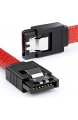 deleyCON 3X 50cm SATA 3 Nylon Kabel Set Datenkabel 6 Gbit/s Anschlusskabel Verbindungskabel Mainboard HDD SSD Festplatte 2 S-ATA Stecker Gerade Rot