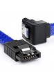 deleyCON 3X 50cm SATA 3 Nylon Kabel Set Datenkabel 6 Gbit/s Anschlusskabel Verbindungskabel Mainboard HDD SSD Festplatte 1 S-ATA Stecker 90° Gewinkelt Blau