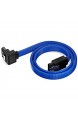 deleyCON 3X 50cm SATA 3 Nylon Kabel Set Datenkabel 6 Gbit/s Anschlusskabel Verbindungskabel Mainboard HDD SSD Festplatte 1 S-ATA Stecker 90° Gewinkelt Blau
