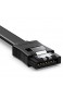 deleyCON 3X 50cm SATA III Kabel im Set S-ATA 3 Datenkabel - HDD SSD Verbindungskabel Anschlusskabel Metall-Clip 6 GBit/s - 2 Gerade L-Type Stecker - Schwarz