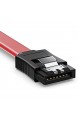 deleyCON 3X 50cm SATA III Kabel im Set S-ATA 3 Datenkabel - HDD SSD Verbindungskabel Anschlusskabel Metall-Clip 6 GBit/s - 2 Gerade L-Type Stecker - Rot