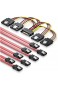 deleyCON SATA Kabel Set 4X SATA III Kabel mit Stecker Gerade + Strom Adapter Kabel - SSD HDD Festplatte