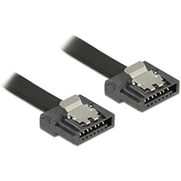 DeLock Kabel SATA Flexi 6 Gb/s 10cm schwarz Metall