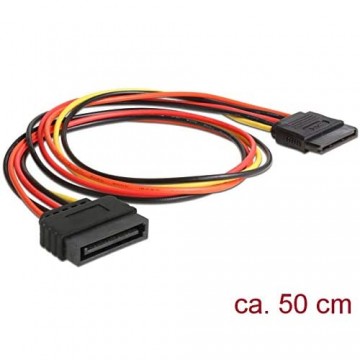 Delock Verlängerungskabel Power SATA 15 Pin Stecker > SATA 15 Pin Buchse 50cm (2er Pack)