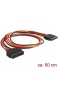 Delock Verlängerungskabel Power SATA 15 Pin Stecker > SATA 15 Pin Buchse 50cm (2er Pack)