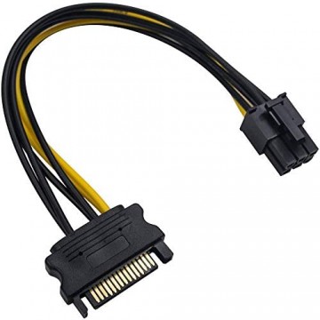 Duttek SATA Kabel des Ladenetzteils 15-Pol. SATA-Stecker an 6-Pol Molex-Buchse Netzteilkabel für IDE Festplatte 0 20 m