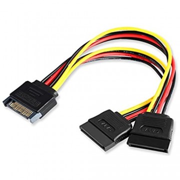 Duttek SATA Stromkabel 20 cm/7.87 IN SATA splitter Kabel SATA auf Dual SATA Y Stromkabel SATA stromkabel verlängerung Festplatte HDD SSD