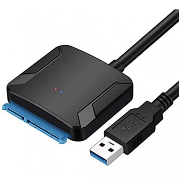 EasyULT USB 3.0 zu SATA Adapter Kabel Super Speed 2.5/3.5 HDD/SSD Festplatte Driver Konverter/Adapterkabel für 2.5/3.5 HDD/SSD Laufwerke Unterstützt UASP SATA III(Ohne Netzteil)