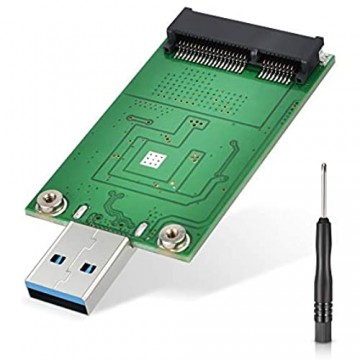 ELUTENG mSATA Adapter mSATA auf USB 50mm Asm1153E Chip Unterstützung UASP SATA 6 Gbps Mini SATA to USB 3.0 as Portable Flash Drive Externe Festplatte (Kein Kabel benötigt)