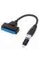 ELUTENG USB 3.0 zu SATA Kabel 5 Gbp/s unterstützt UASP SATA USB Adapter 20 cm / 7 87 Zoll mit Typ C auf USB 3.0 Adapter für 2.5 Festplatte HDD SSD schwarz