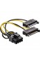 InLine 26628D Stromadapter intern 2x SATA zu 8pol für PCIe (PCI-Express) Grafikkarten 0 15m