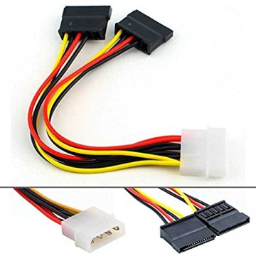 Ociodual Strom Adapter Kabel Serial ATA SATA 4 Pin IDE Molex auf 2 x 15 Pin HDD Power
