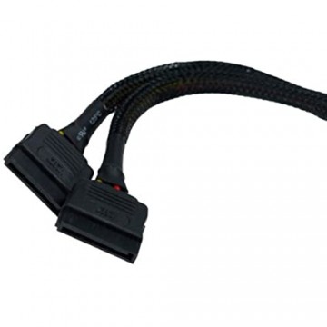 Phobya Strom/SATA Y-Kabel intern 4Pin Molex auf 2X SATA 15cm - Schwarz Kabel SATA Kabel