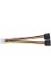 Poppstar 1x 10 cm Sata 3 Strom-Adapter Y-Kabel (Stromkabel Splitter - 1x 4-pin Molex Stecker auf 2X 15-pin Sata Buchse)