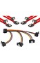 Poppstar Sata Kabel Set (Stecker gerade-90° gewinkelt) 4X 0 5m Sata 3 Datenkabel rot + 20cm 4-Fach Y-Stromkabel Adapter