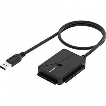 Sabrent SATA Kabel USB 3.0 auf SSD/SATA/IDE 2 5/3 5/5 25-Zoll-Festplattenkonverter mit UL-Netzteil und LED-Statuslampe [10 TB Support] (USB-DS12)