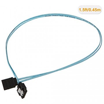 SATA III Kabel CableCreation SATA III-Kabel Einbausteckverbinder [5-Pack] 8-inch SATA III 6Gbit/s 7 Pin Buchse mit abgewinkeltem Buchsenstecker Datenkabel mit Verriegelung 0.45m blau